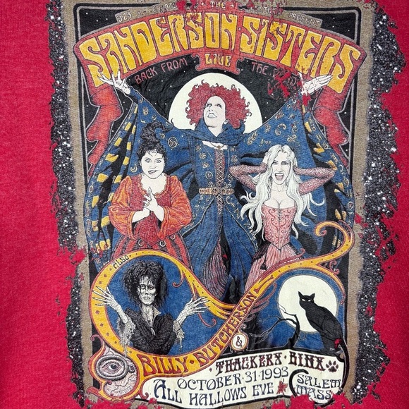 HOCUS POCUS The Sanderson Sisters Crewneck Sweatshirt Hanes Red Halloween Small - Picture 3 of 7